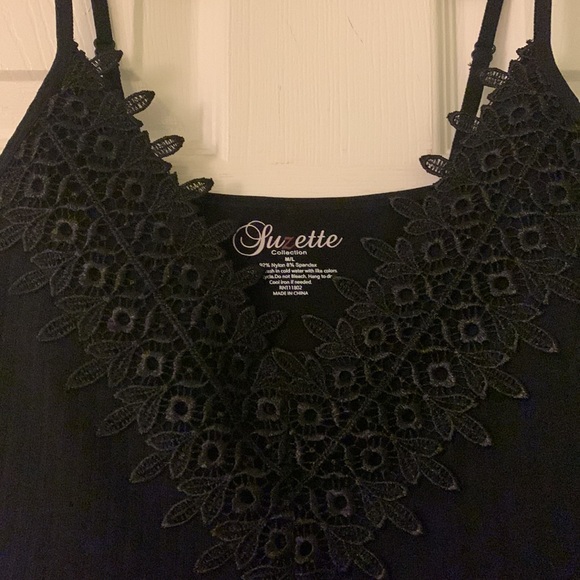 Black Lace Tank Bodysuit - Picture 2 of 3